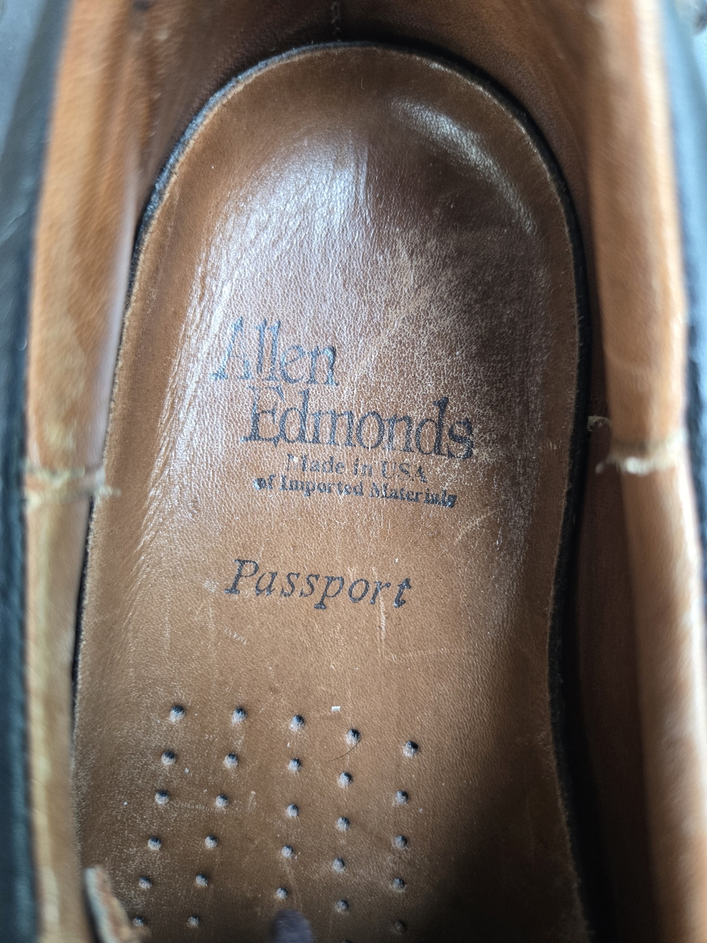 Vtg Allen Edmonds 9.5 "Passport" Leather Sneakers / Dress Shoes - Picture 7 of 10